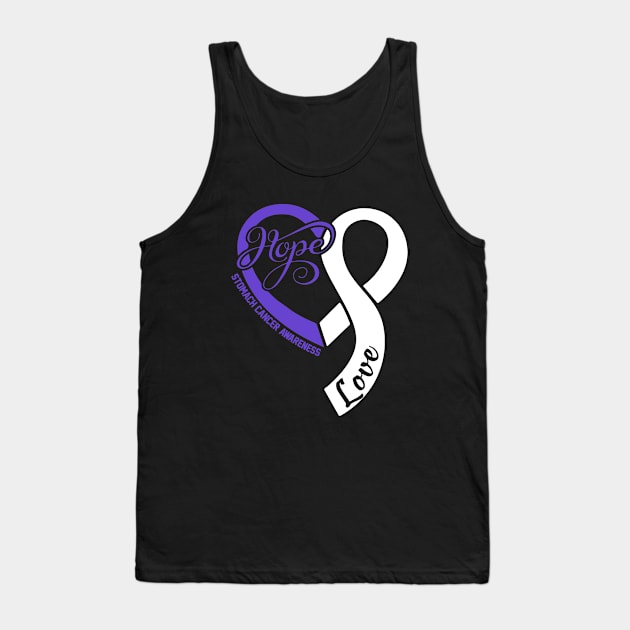 Stomach Cancer Awareness Hope Love Heart Ribbon Happy Valentines Day- Love Shouldn't Hurt Stop Tank Top by DAN LE